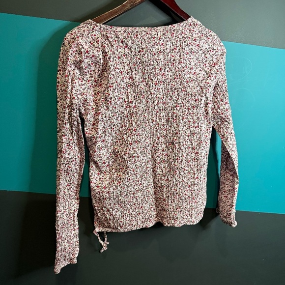 Club Monaco Pink Ruched Tie Front Long Sleeve Blouse - Picture 5 of 11